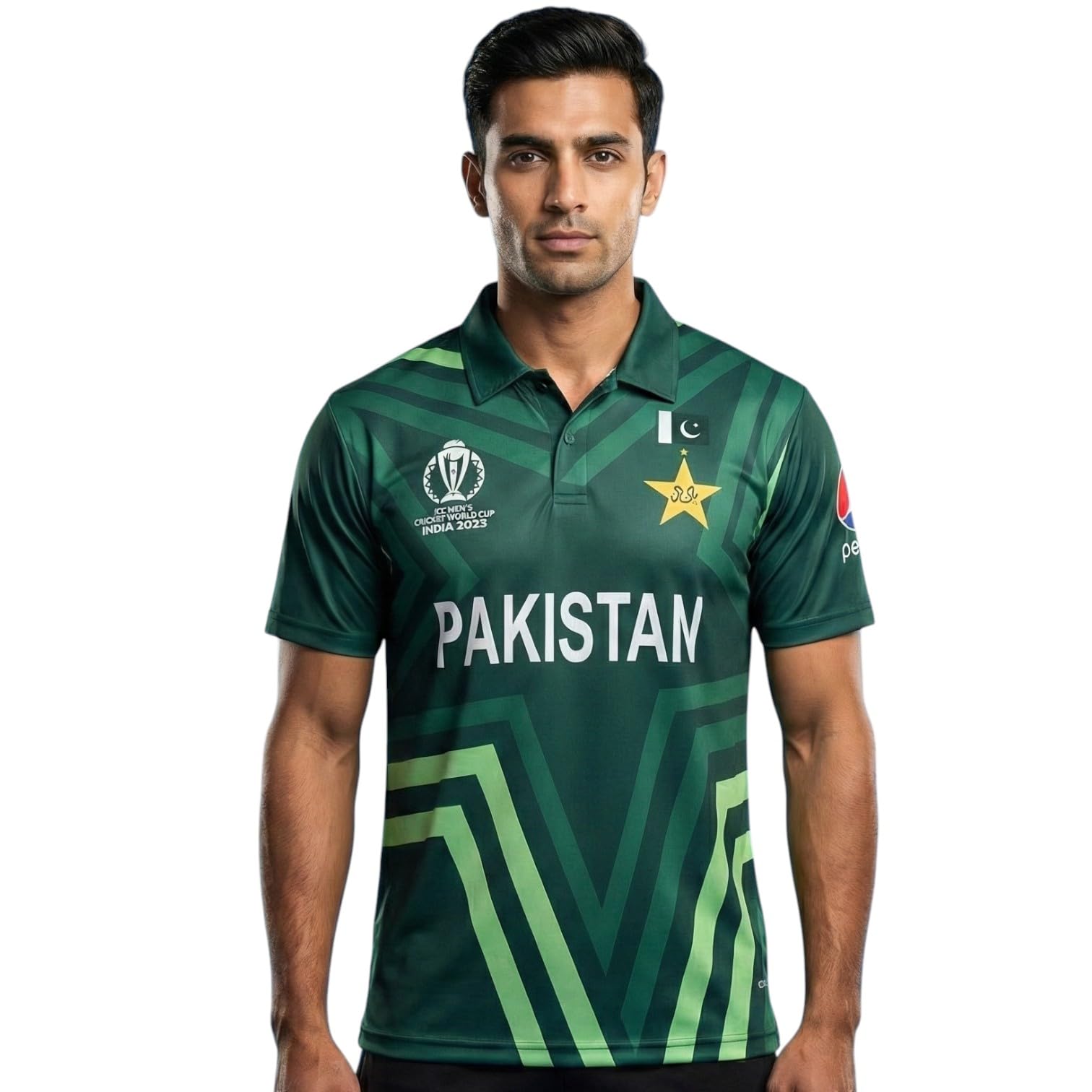 Crystal Sports Pakistan Men's 2023 World Cup Cricket Shirt (UK, Alpha, 5XL, Regular, Regular) Green