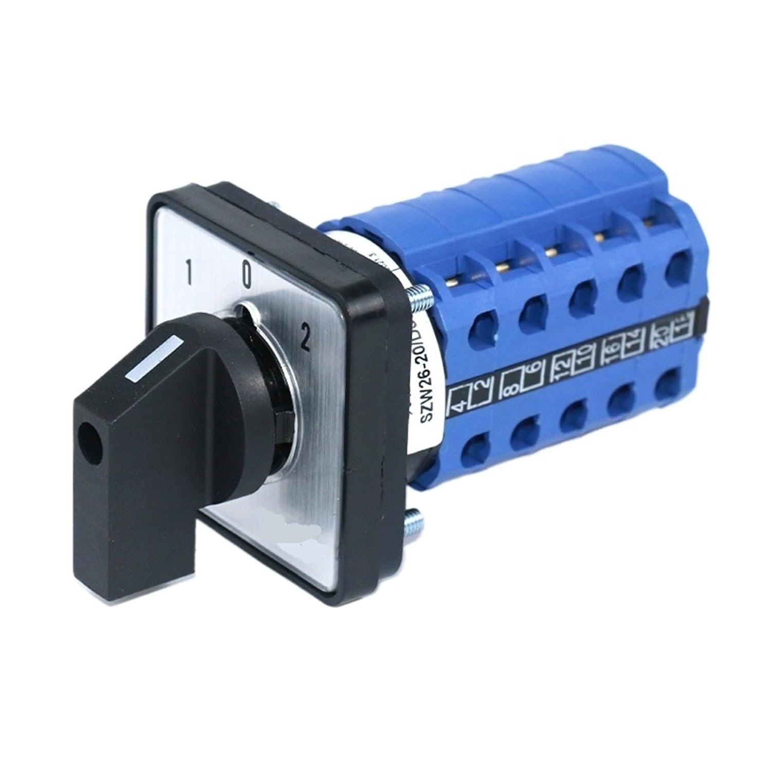 SZW26/LW26-20 1-0-2 5 Phase 20A 660V Universal Transfer Rotary Switch Changeover Control Switch 64X64 48X48 mm Panel Mount(D505.5 1 0 2 64X64mm)