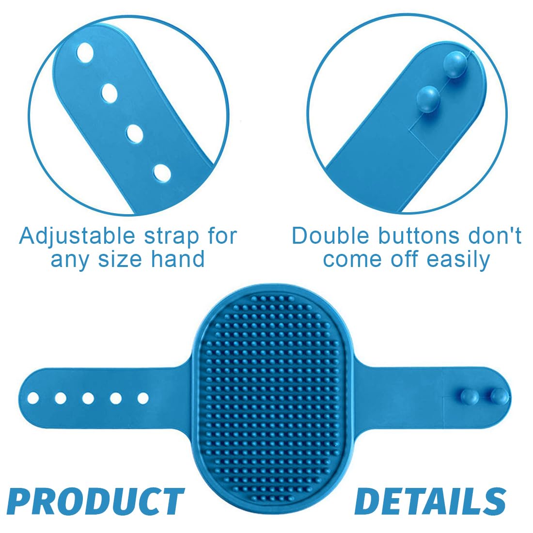 Dog Cat Brush Set of 3 Silicone Rubber Dog Cat Hair Care Brush for Dogs and Cats Remove Excess and Dead Animal Hair - Image 2
