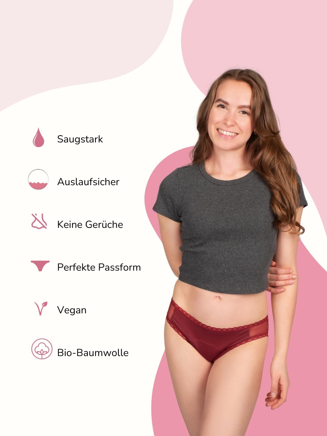 Taynie Lady - Biancheria intima per periodi ultra forte, sanguinamento, lavaggio periodico, biancheria intima mestruale, sostituisce 6 tamponi, durata fino a 12 ore, lavabile fino a 60 °C