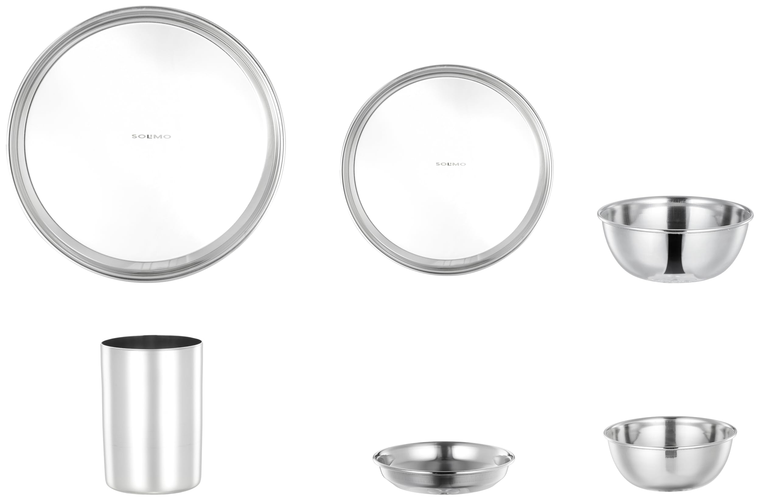 Solimo Dinner Set | Stainless Steel | Mirror Finish | Set of 18 - Solid 4