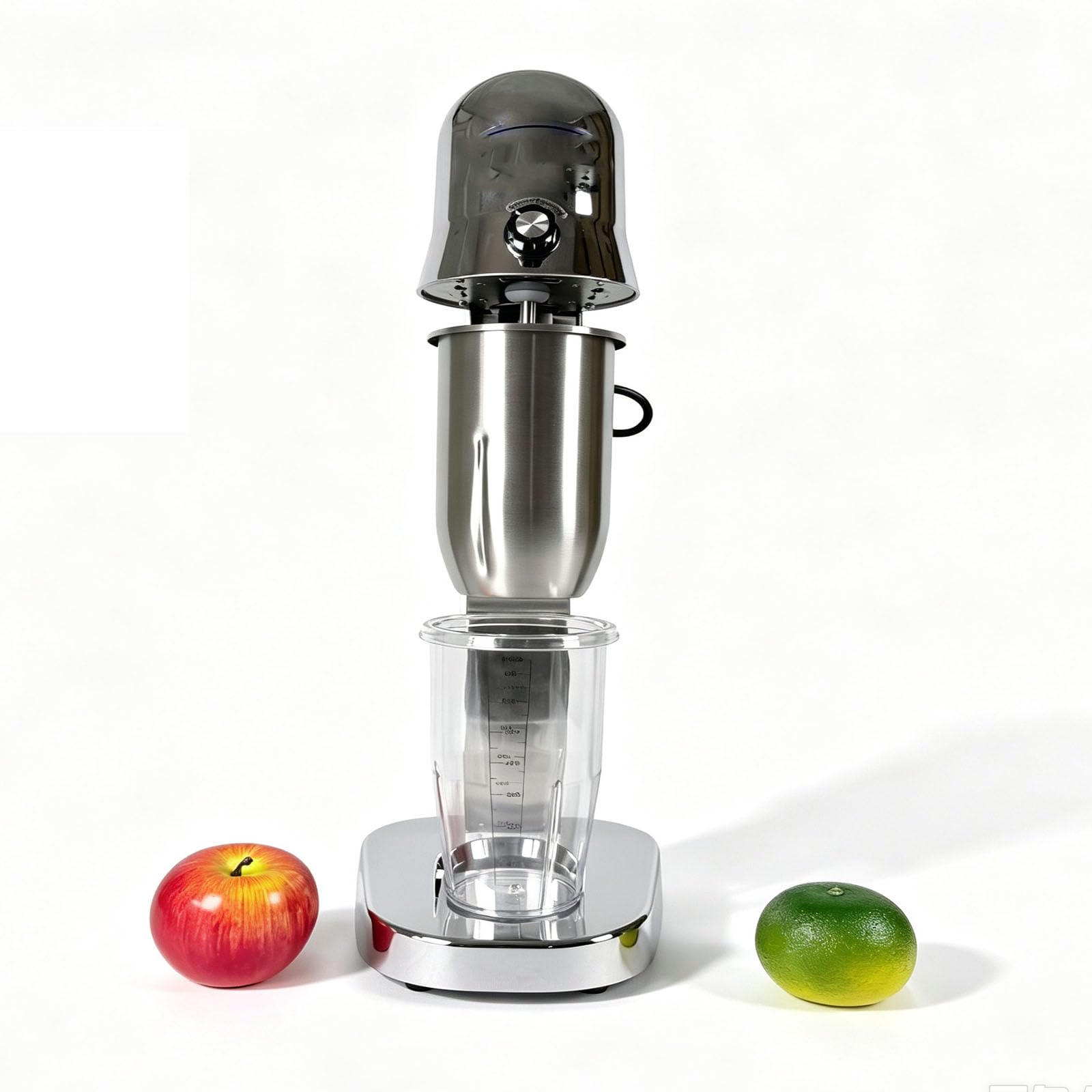 Frullatore Elettrico Per Milkshake, Con Testa Rotonda, In Acciaio Inossidabile, 2 Velocità, 18000 Giri/minuto, Ideale Per Bar, Frullati, Smoothie, Facile Da Pulire E Dal Design Resistente.