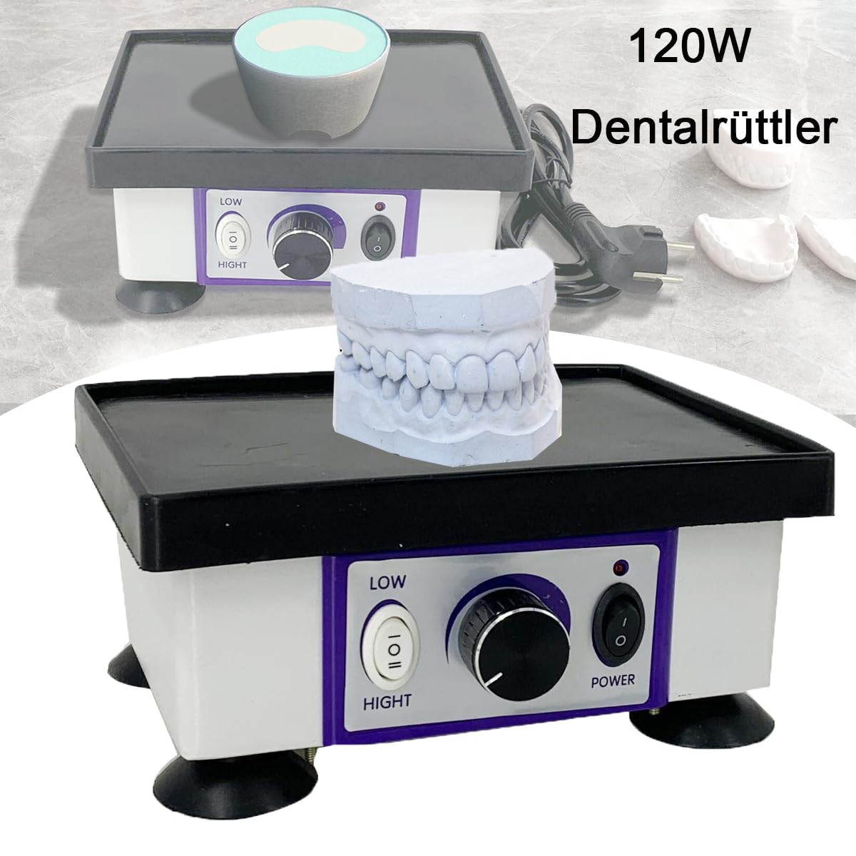 Dentalrüttler 120W JT-51B Dental-Vibrator – 120 W, Einstellbare Geschwindigkeit, Quadratisches Quartett, Für Gips & Modelle Dentalrüttler 120W JT-51B Dental-Vibrator – 120 W, Einstellbare Geschwindigkeit, Quadratisches Quartett, Für Gips & Modelle