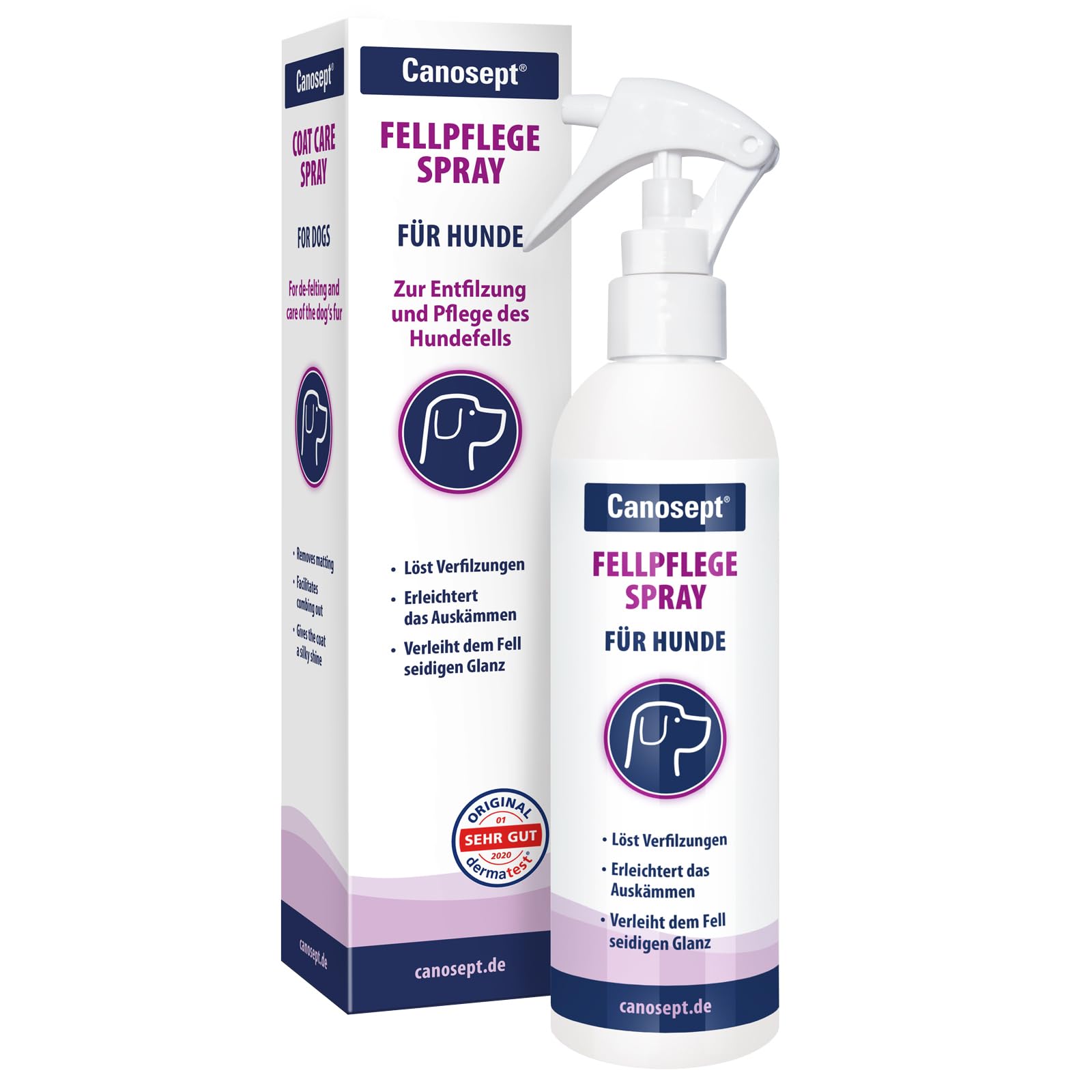Nie wieder Knoten: Mit dem Canosept Fellpflegespray lässt sich struppiges & sprödes Hundehaar einfach & leicht durchkämmen - es löst Verfilzungen und sorgt für glänzendes seidiges Haar
