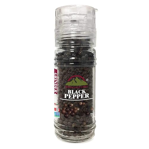 Himalayan Chef Granos de pimienta negra, molinillo de vidrio-1.76oz Himalayan Chef Granos de pimienta negra, molinillo de vidrio-1.76oz