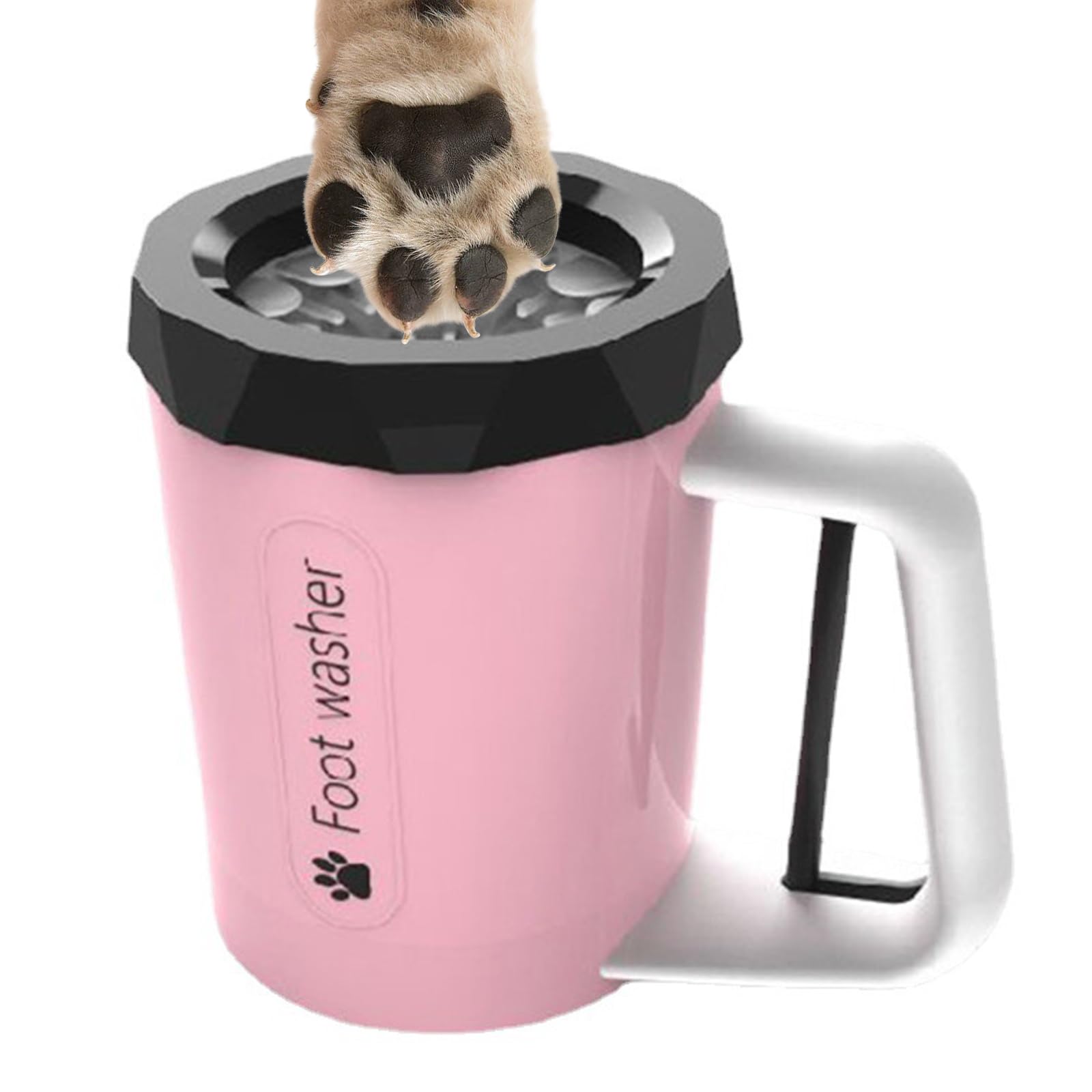 Pfotenreiniger Für Hunde, Tragbare Hundepfoten Reiniger, Silikon Haustierpfotenreiniger Paw Washer 360° Rundum Hunde Pfotenreiniger Zur Massage Und Pflege Schmutziger Krallen,Rosa