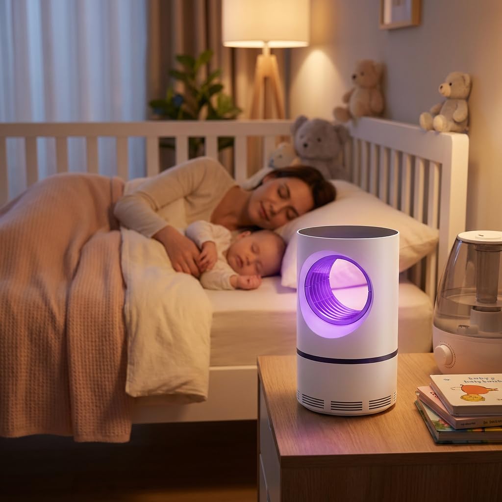 Lampe Anti Moustique, Lampe UV Moustique Interieur, LED Répulsif Tueur de Moustiques Attrape Mouche, USB Piège à Mouche Électrique, Appareil Anti Moustiques Intérieur Non Toxique, Efficace, Sûr