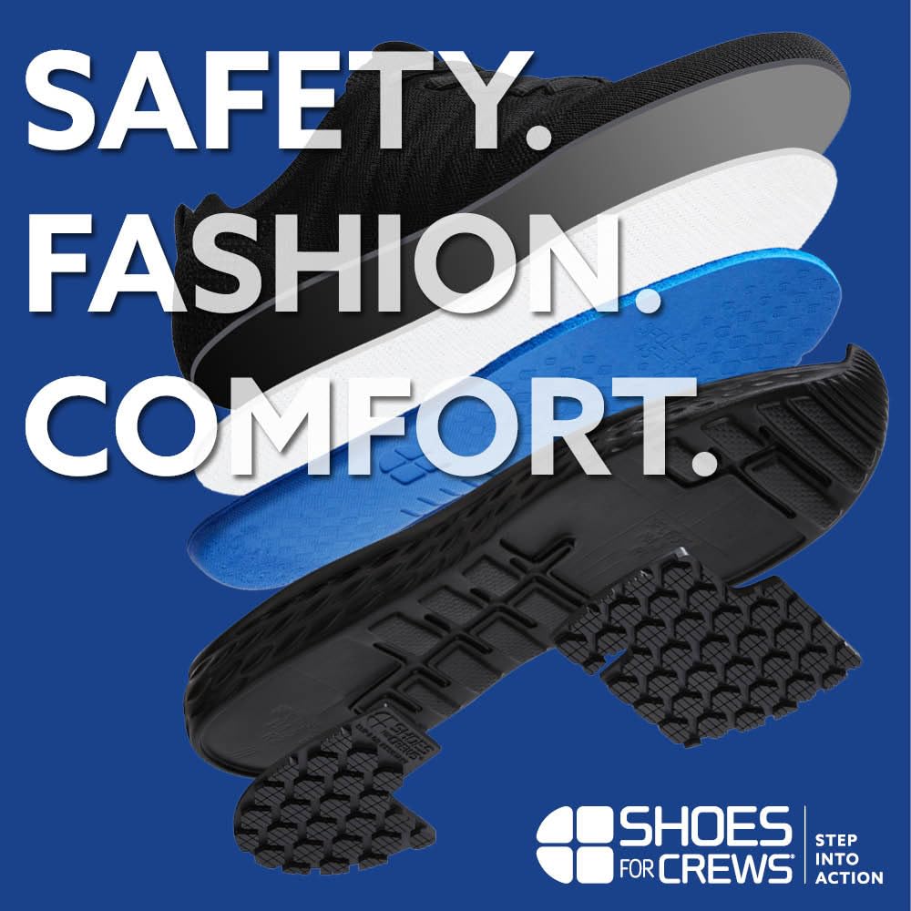 Shoes for Crews Baskets de Travail antidérapantes pour Hommes – Chaussures légères et imperméables, destinées à la Restauration, Cuisine, Bistro, au Secteur de la santé – Everlight ECO