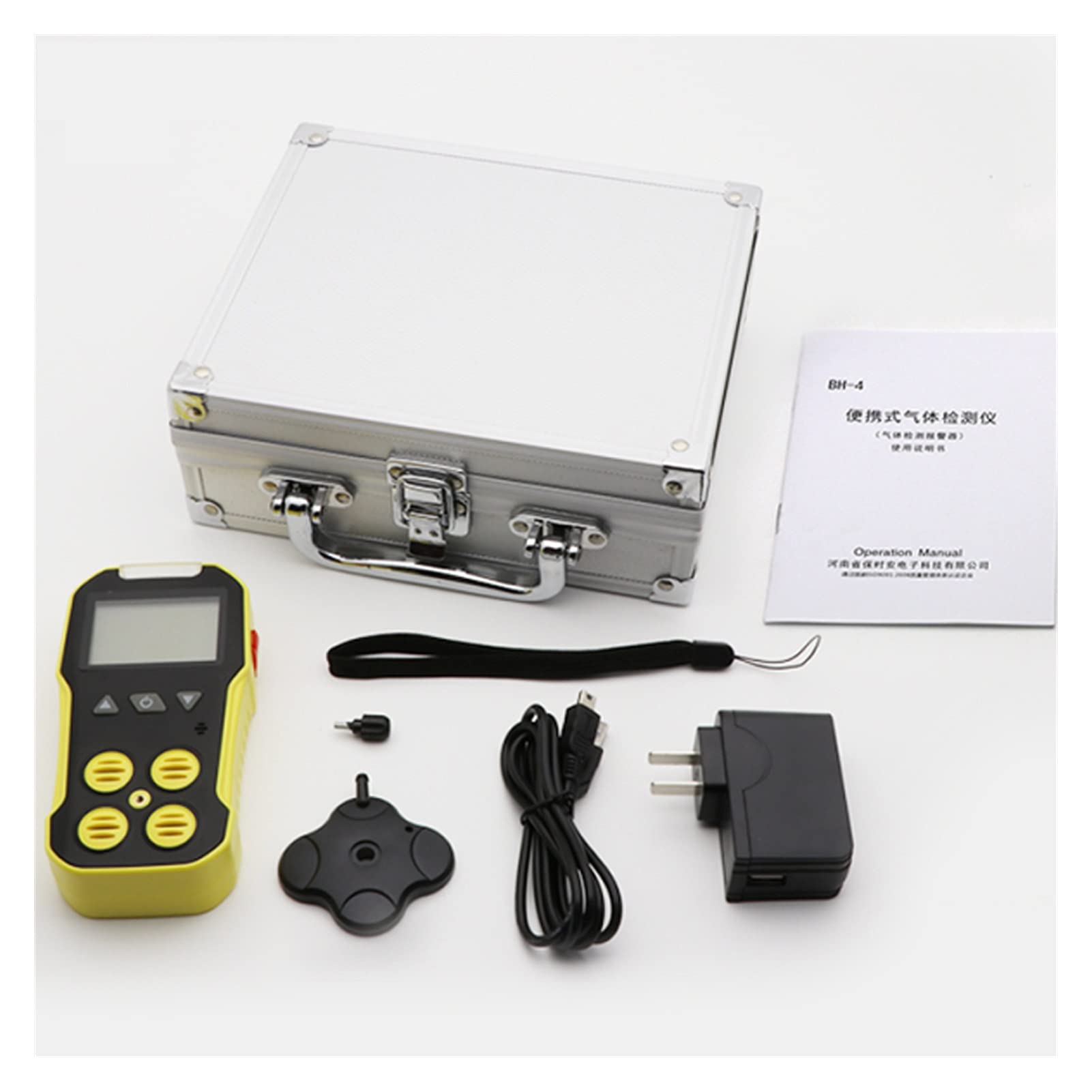 Monitor de Calidad del Aire Profesional Medidor de Gas de Detector de Gas múltiple O2 H2S CO LEL 4 En 1 Detector de Fugas de Gas Combustible de monóxido de hidrógeno de hidrógeno de oxígeno.
