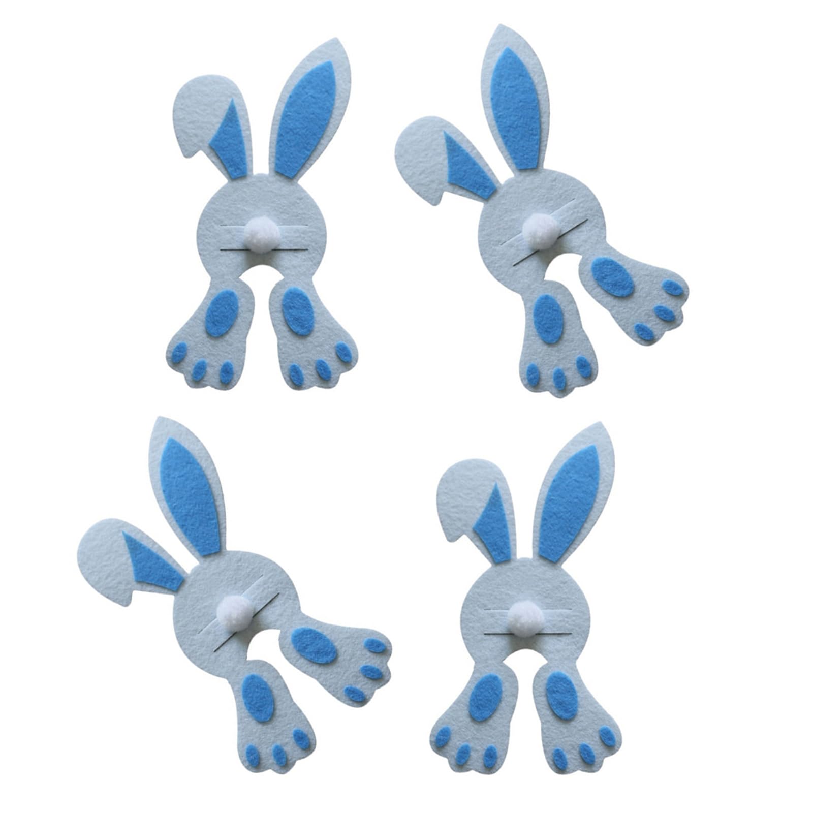 Hsioluted 4Pcs Rabbits Shape Pocket Cutlery Bag Easters Silverware Holder Tableware Decorations Cutter Fork Flatware Bags Gift Rabbits Shape Pocket Cutlery Bag Decoration Supplies Friend