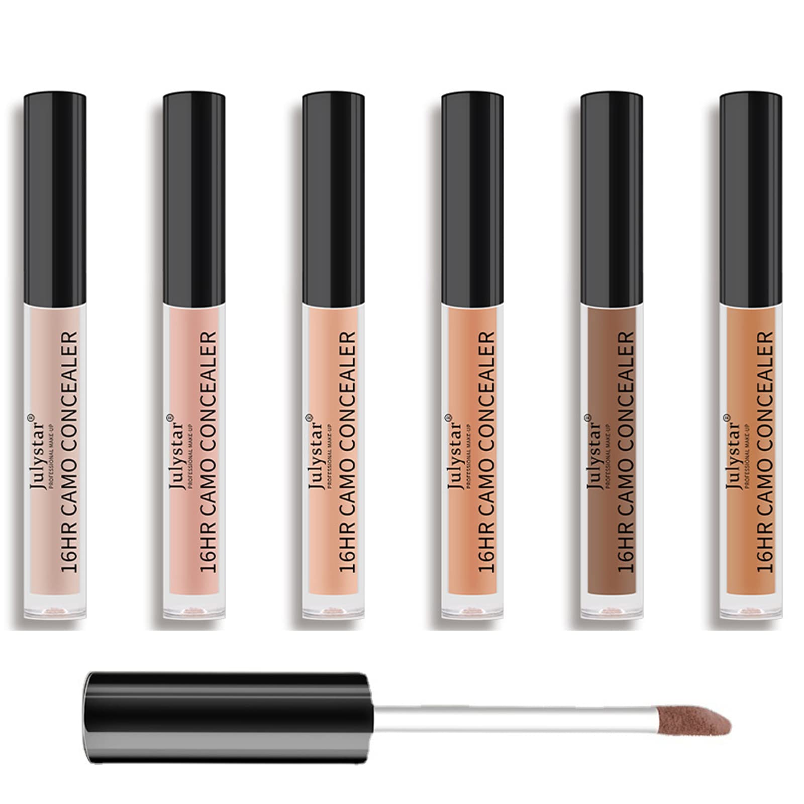 GOCHAI16 HR Camo Concealer, Hidden Defects Halo Glow Liquid Filter Highly Pigmented Full Coverage Concealer Stick with A Matte Finish Crease-proof Medium Sand 6PCS (Light & Dark 6PCS)