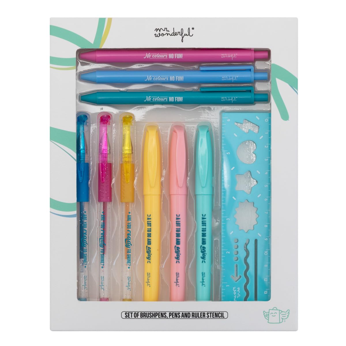 Mr.Wonderful – Set of Markers, Pens and Stencils to Design Wonderfully