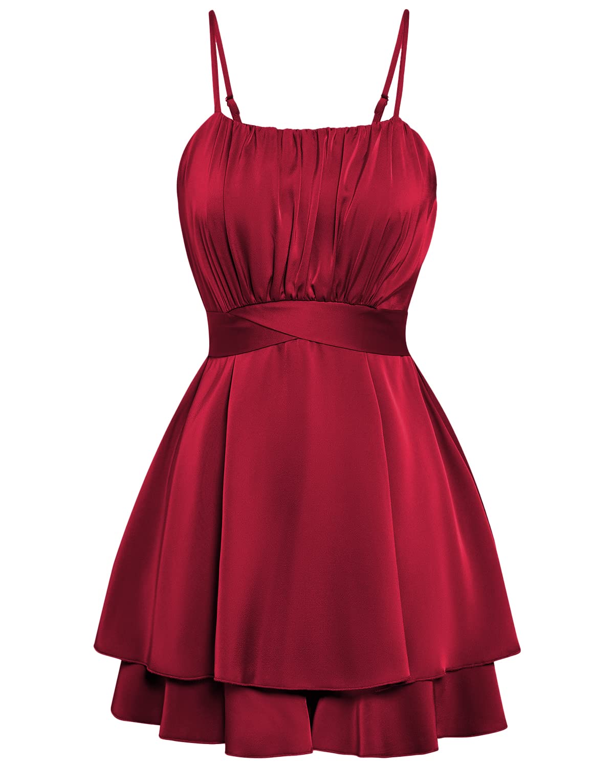 NLAND Vestido de Cóctel Elegante Mujer Vestido de Fiesta de Cintura Alta Mini Vestidos Ceremonia Cortos sin Mangas