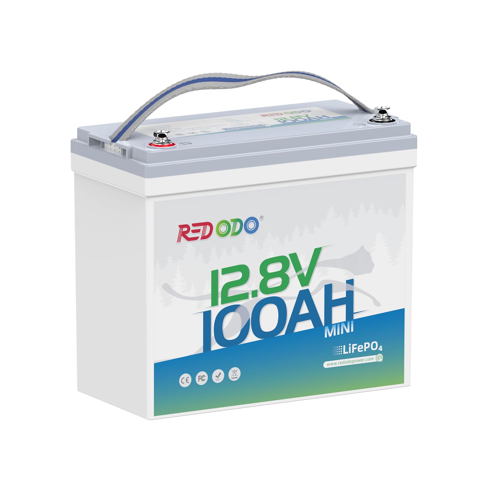 Redodo 12V 100Ah Mini LiFePO4 Battery, Smallest Size with Upgraded 100A BMS, Max 1280Wh, Up to 15000 Deep Cycles Battery with 10 Years Lifetime for RV, Trolling Motor, Solar Home, Camping