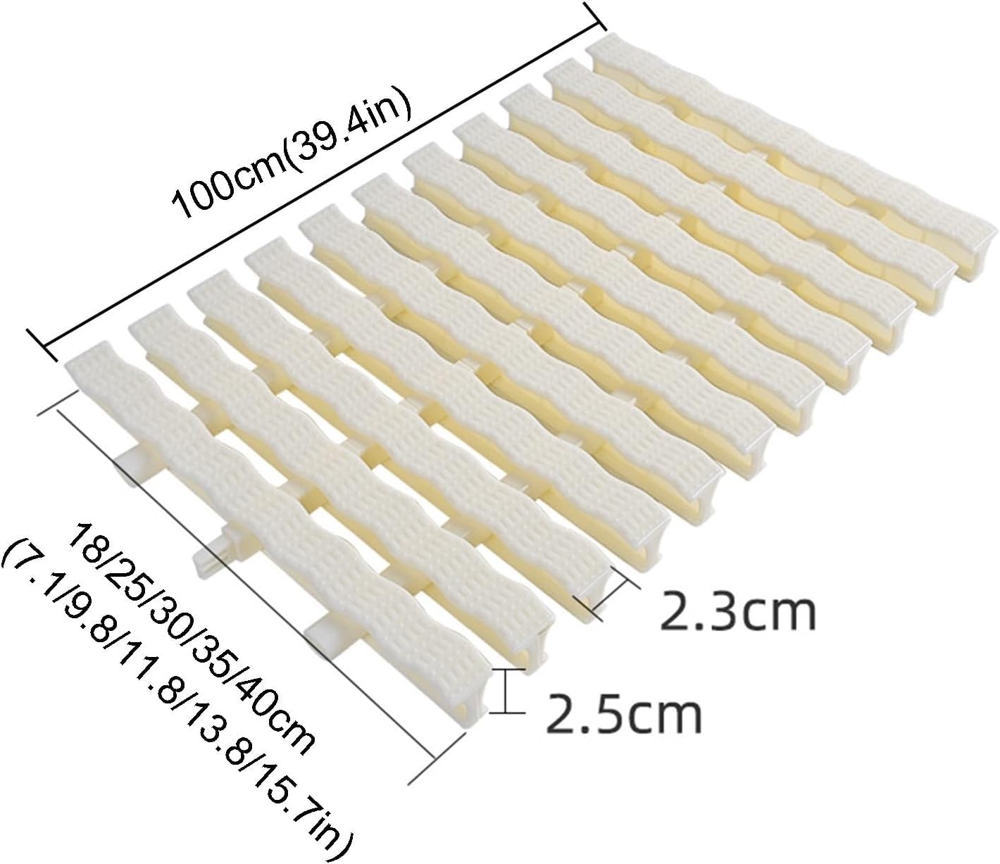 Griglie di drenaggio per Piscina, Griglie di drenaggio per Piscina Beige, Larghezza 18-40 cm, griglia di Scarico in plastica ABS, Copertura per griglia di Troppo Pieno, Confezione da 1/2/4/6