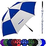 Baraida Golf Umbrella Large 62/68/72 Inch, Extra Large Oversize Double Canopy Vented Windproof Waterproof Umbrella, Automatic Open Golf Umbrella for Men and Women and Family.(68 Inch,White/Blue)