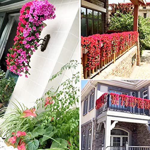 Soputry Vivid Artificial Hanging Orchid Bunch, Artificial Hanging Flowers Outdoor Indoor Wall Hanging Plants Colorful Orchid Flower Bouquets Artificial Plants Home Garden Decoration (2 Packs_Fuchsia) #TOP6