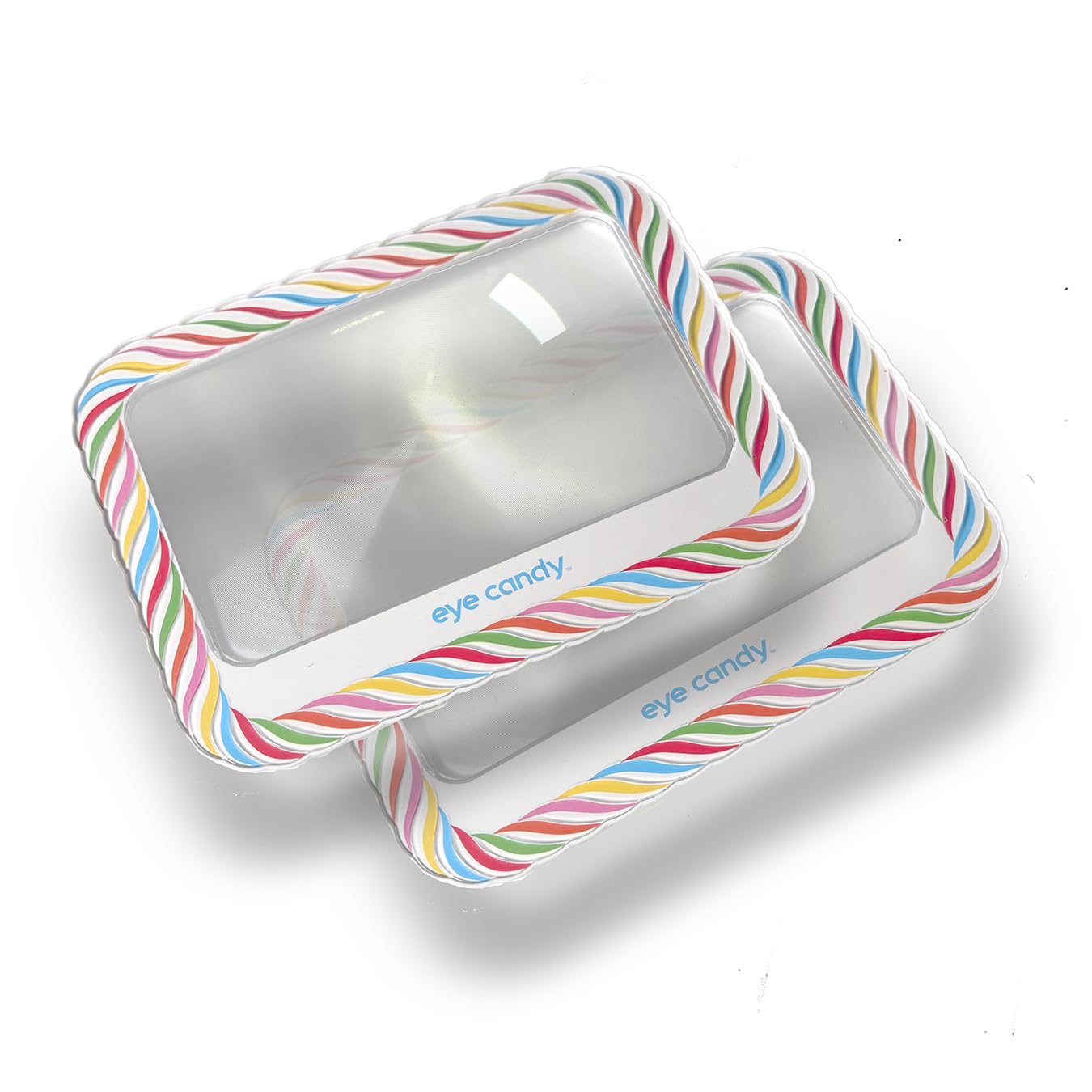 Eye Candy Handheld Magnifier Twinpack with LED Lights - Full Page Magnification - Ideal for Reading Small Text in your Favourite Book - 12 Built-in Dimmable Lights - Portable & Easy to Hold