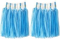 Vista 22 de Borlas de papel de seda con borlas de papel, guirnalda, bandera, decoración de mesa, para fiestas, bodas, cumpleaños, baby shower, enfermeras, Rojo