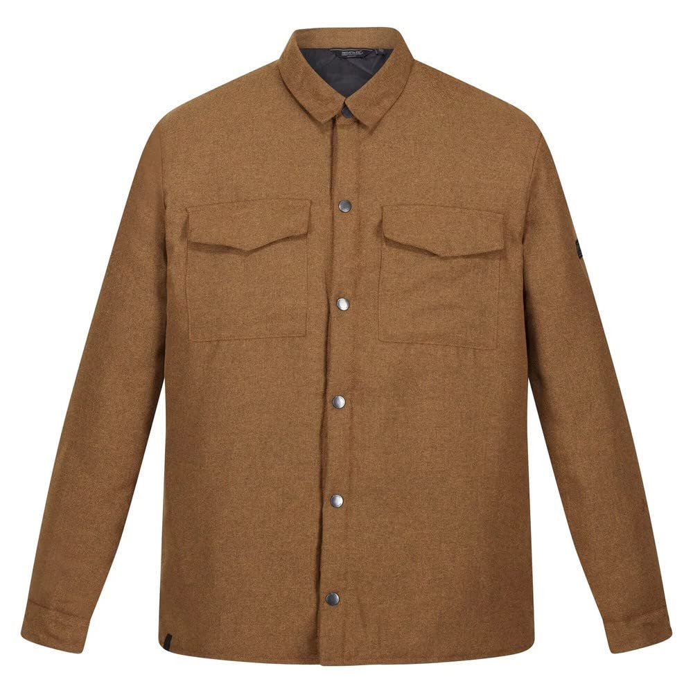 Regatta Mens Gawayne Insulated Long Sleeve Shirt - Green Wool - Size Large