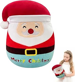 20cm Peluches Père Noël,Oreiller Peluche Doux Mignon,Kawaii Peluche Animaux Jouets Doux à Câliner, Oreiller Jouets Peluches，Decoration Noël en peluche pour Cadeaux de Anniversaire Les Enfants