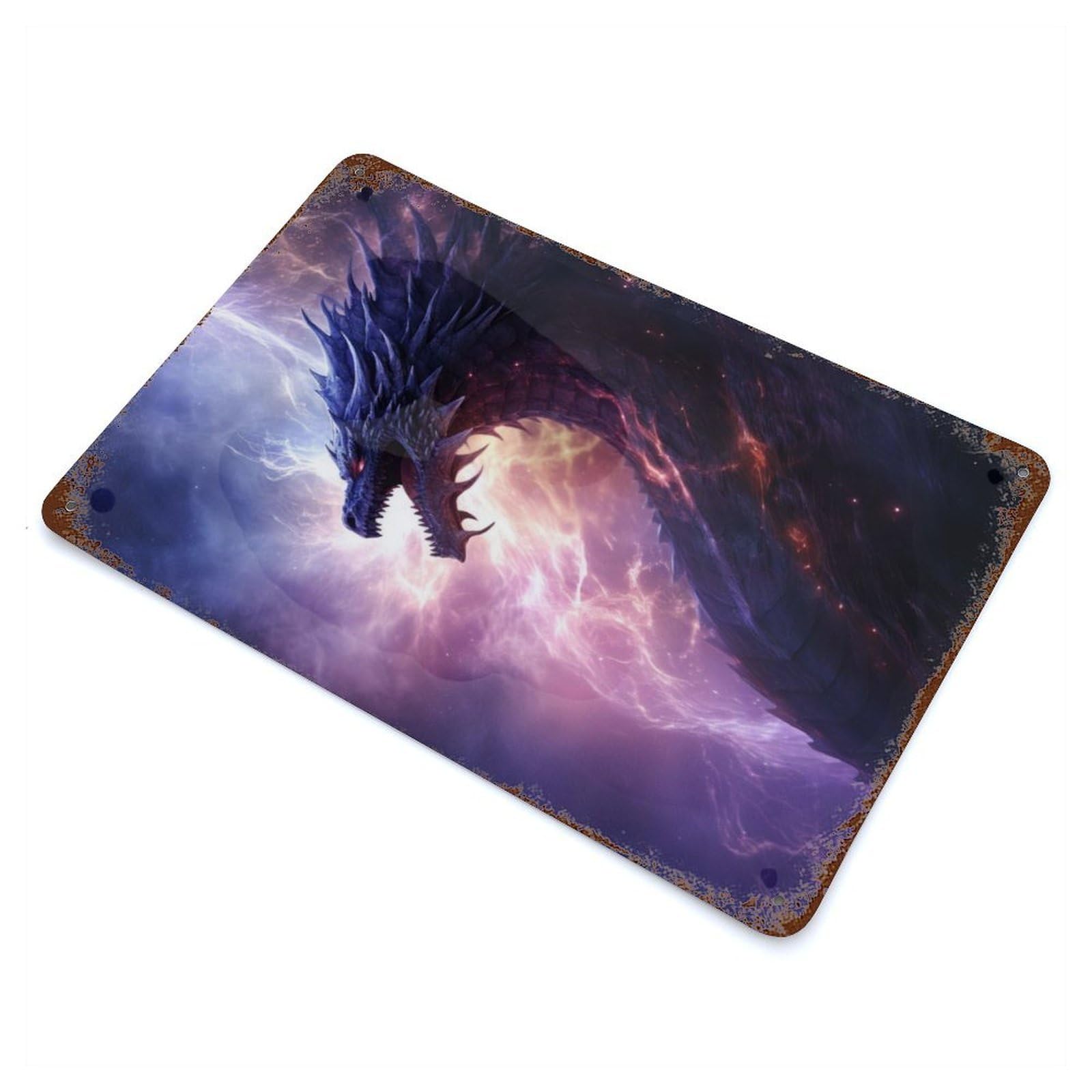 Cosmic Star Dragon Vintage Rust Metal Sign 11.8"x7.9", Retro Wall Decor for Garage, Pub Or Kitchen