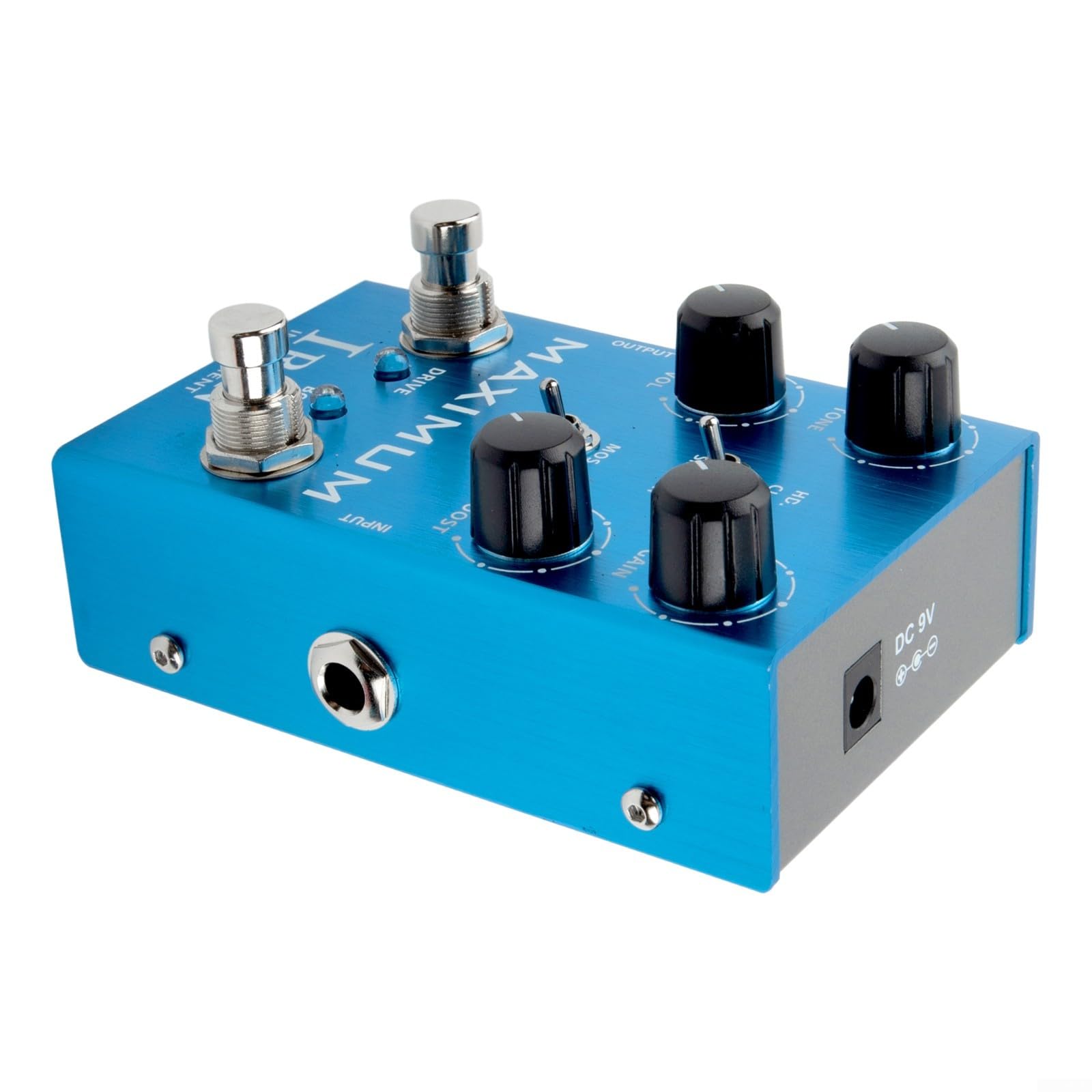 Pedal distorsionador de guitarra de aluminio con regulador de ganancia(B)