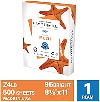 Vista 2 de Hammermill Papel para impresora, papel de inyección de tinta multiusos de 24 libras, 8.5 x 11 - 1 resma (500 hojas) - 96 brillante, fabricado