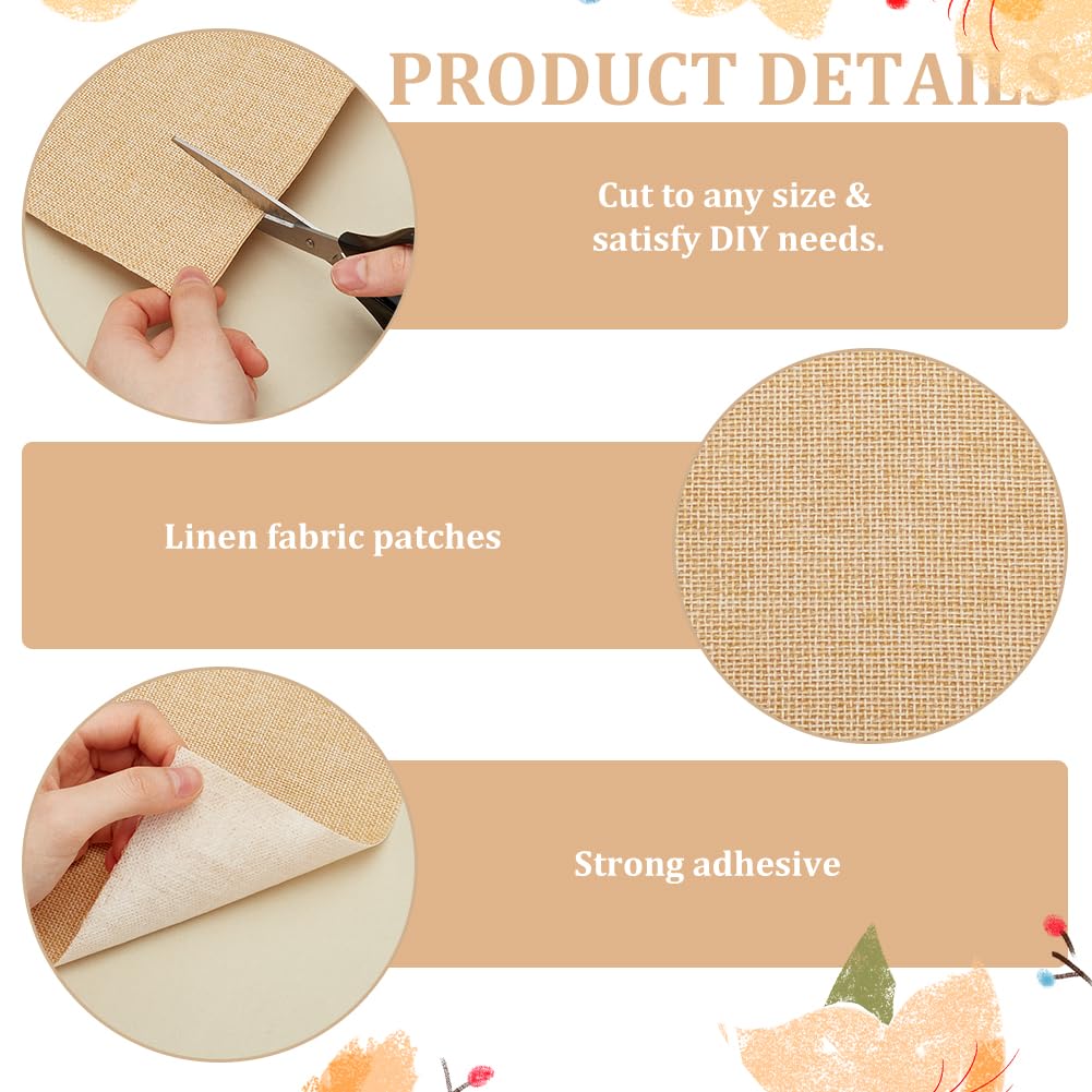 BENECREAT 2m Toppe di Riparazione In Lino Fine Beige, Nastro Adesivo per Tappezzeria In Tessuto Autoadesivo Da 40cm, Arredamento, Divano, Abbigliamento, Giacche, Mestieri
