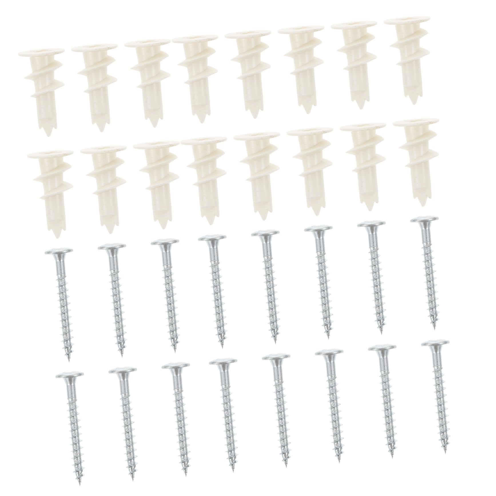 KICHOUSE 40pcs Plastic Expansion Tubes for Wall Screws Drywall Anchor Repair Kit Sturdy Easy to Assemble Great for Plasterboard