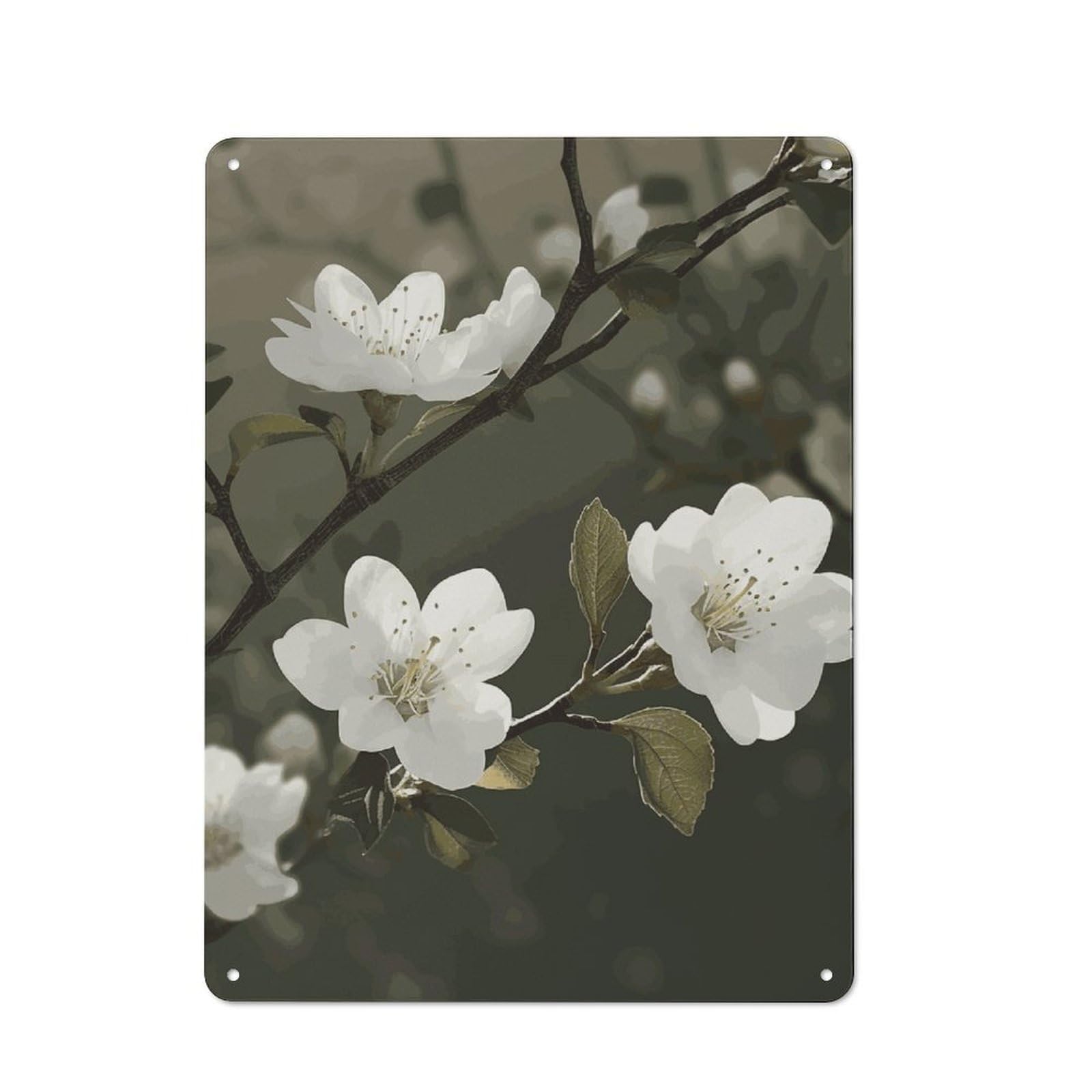Peinture métal fleurs blanches BVNMT déco murale - 8