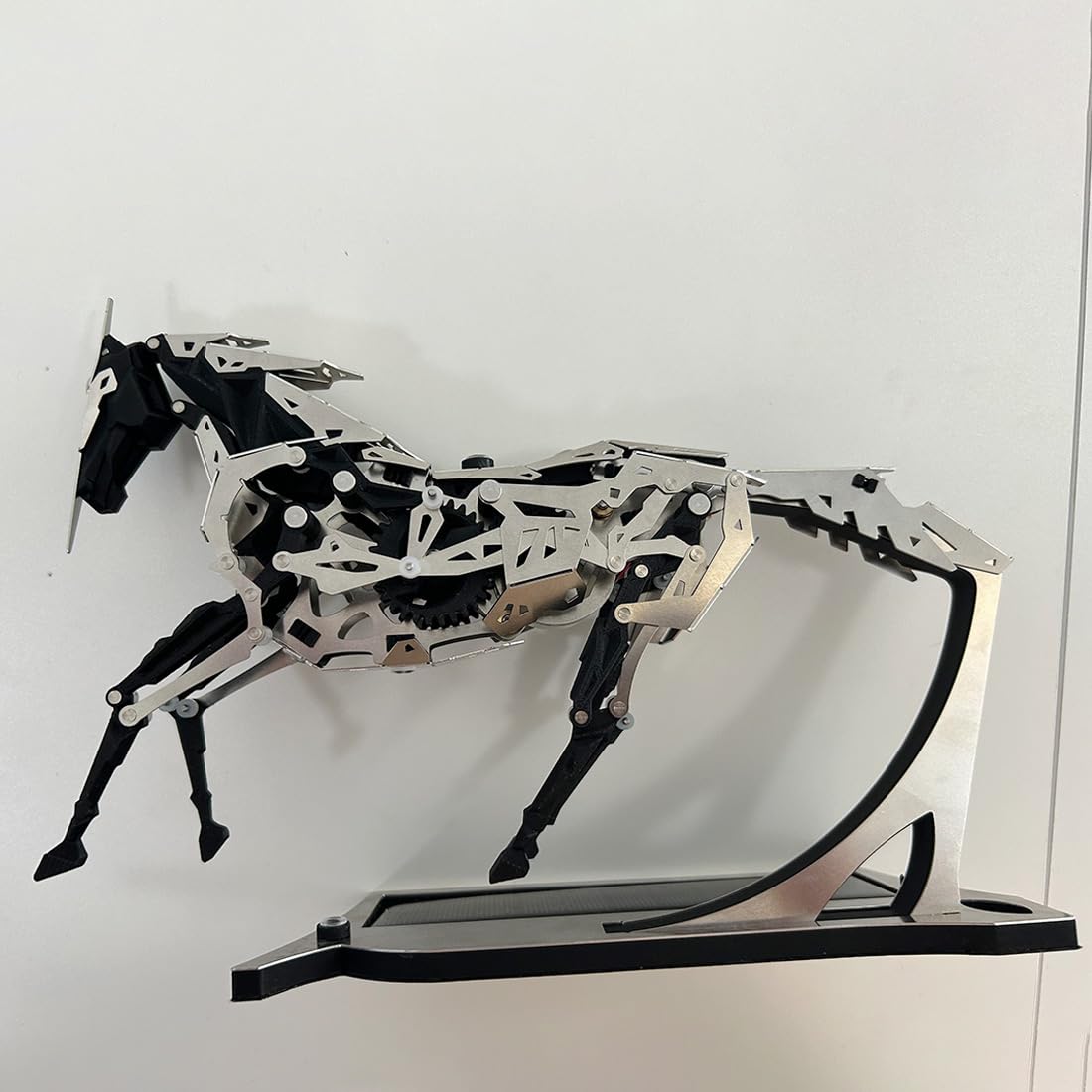 165 pièces - Cheval mécanique 3D en métal à énergie solaire - Modèle de puzzle avec engrenage mobile - Sculpture industrielle - Décoration de bureau - Pour amateurs de modélisme STEM - Adultes