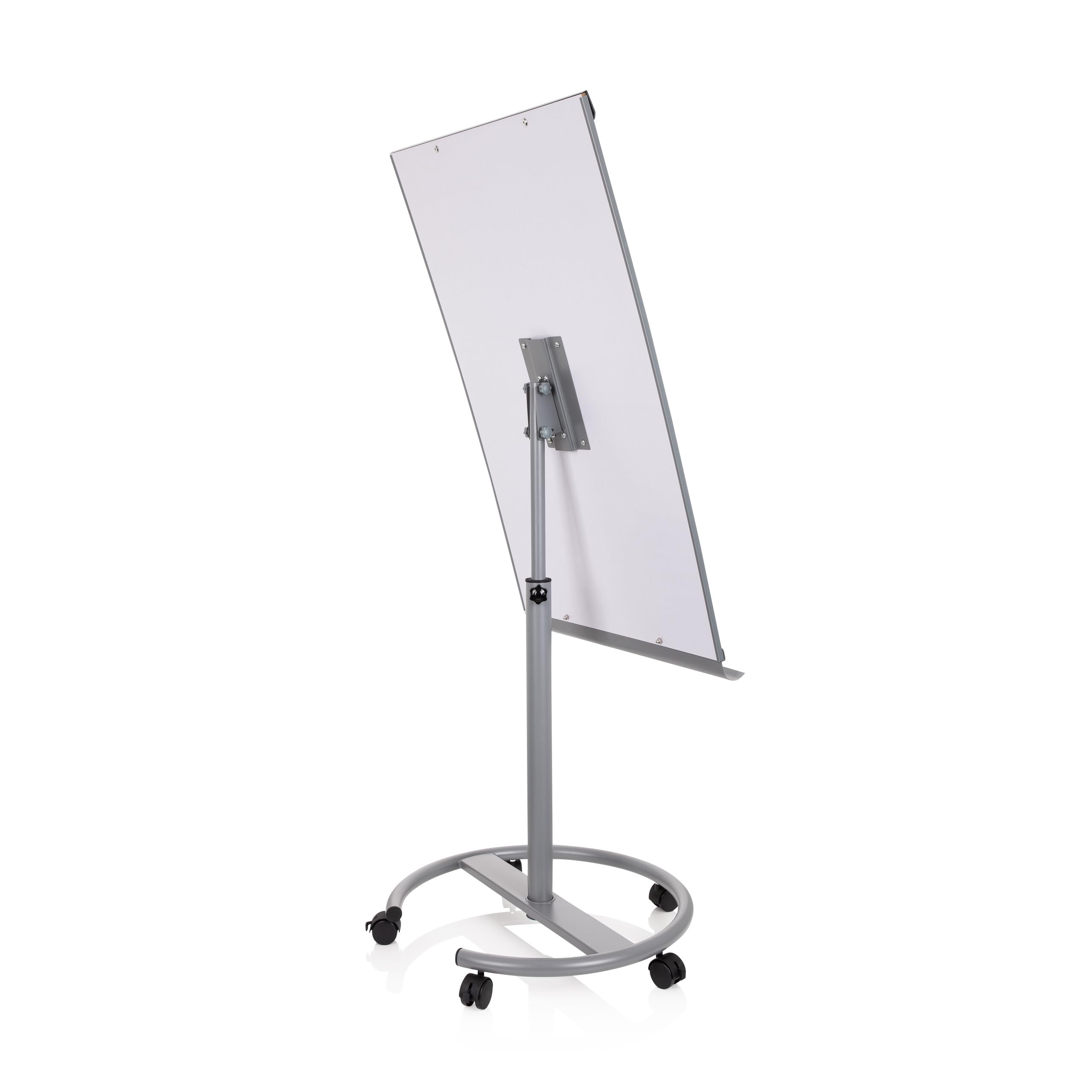 hjh OFFICE 830023 Pizarra magnética con caballete móvil y rotafolios con ruedas MULTIBOARD 93,5 x 63 cm, con soporte, altura regulable e inclinable