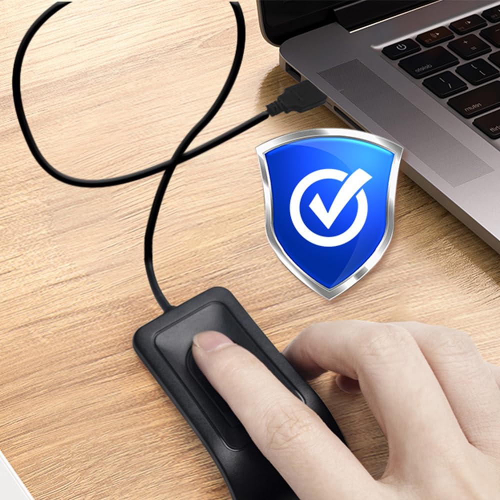 Lector de huellas dactilares USB, Escáner biométrico de reconocimiento de huellas dactilares, Operación sin contraseña, conecta y reproduce, Fácil de usar para PC Computadora portátil