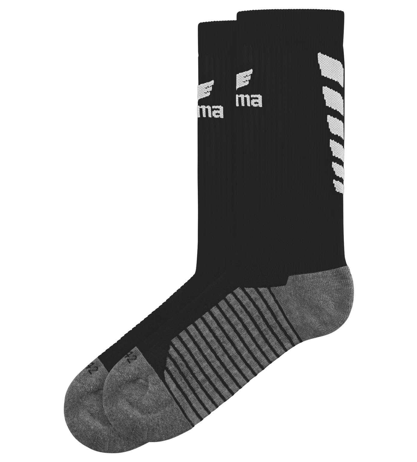 Erima Unisex Sporty Six Wings Socks (2182605), black/white, 39-42