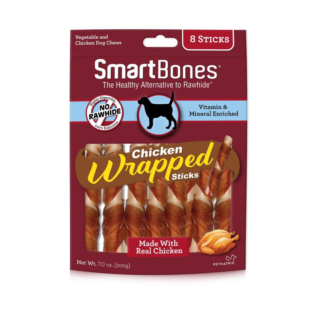 SmartBones Chicken-Wrapped Sticks, Treat Your Dog to a Rawhide-Free Chew Made with Real Chicken and Vegetables