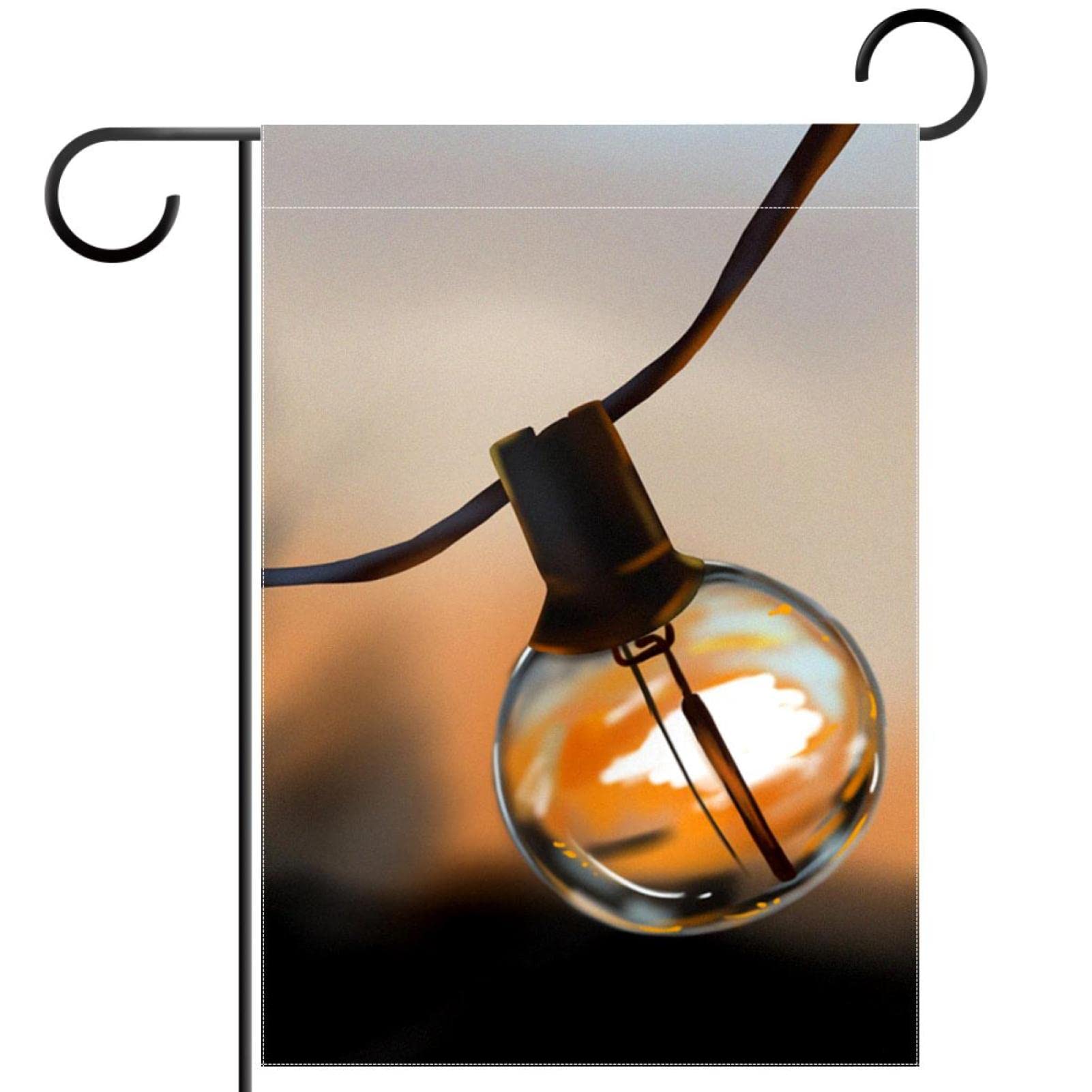 Garden Flag Evening Light Bulb Printing Waterproof and Fade Resistant 28 x 40 inches Suitable for Terrace Balcony Backyard All Seasons