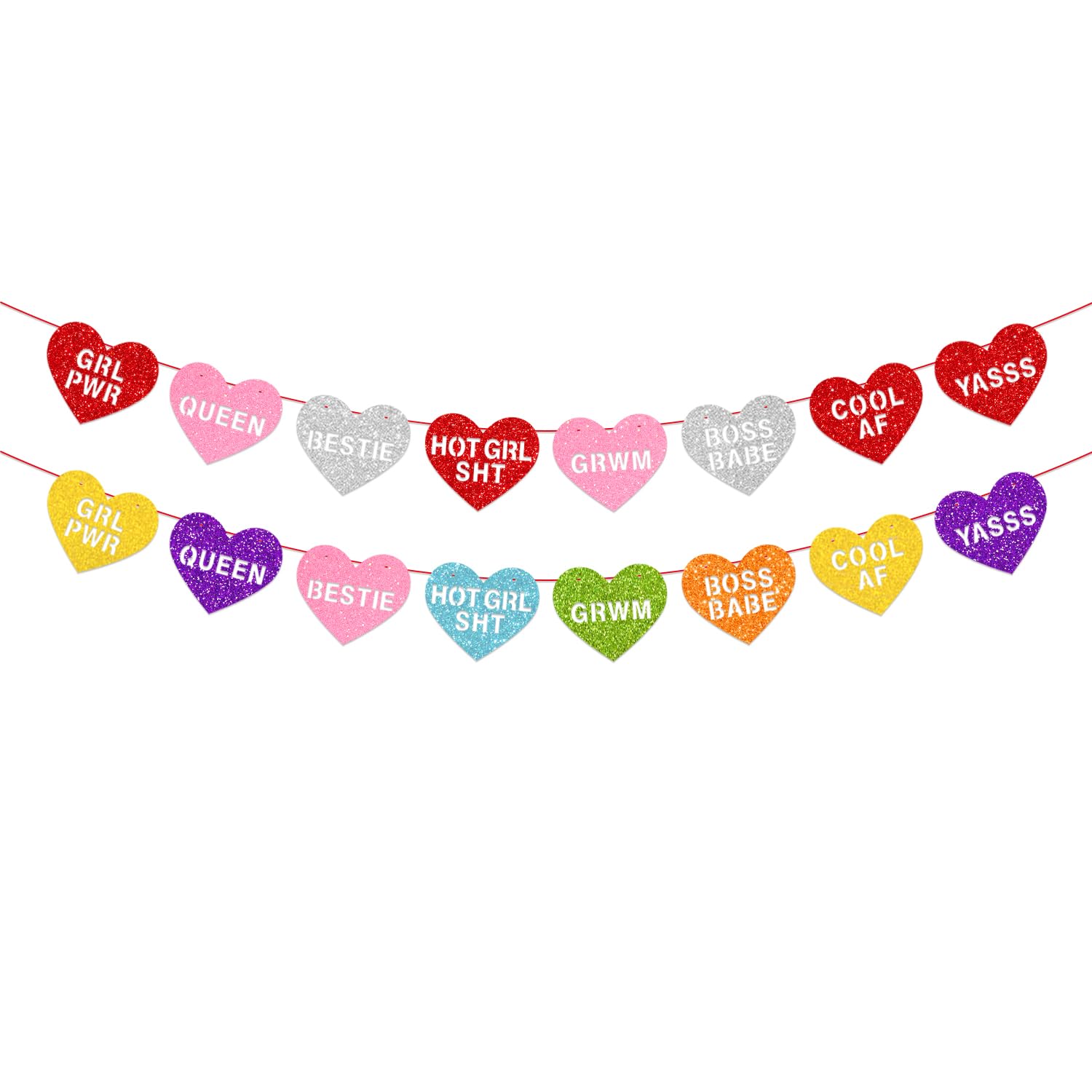 Bannière cœur galentine 2GLB-AX célébrez l'amitié avec une décoration tendre