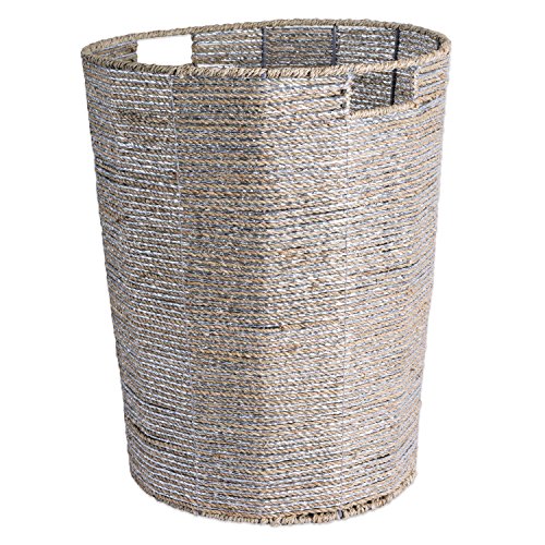 DII CAMZ37612 Decorative Woven Seagrass Laundry Hamper with Metallic for Bathroom & Home