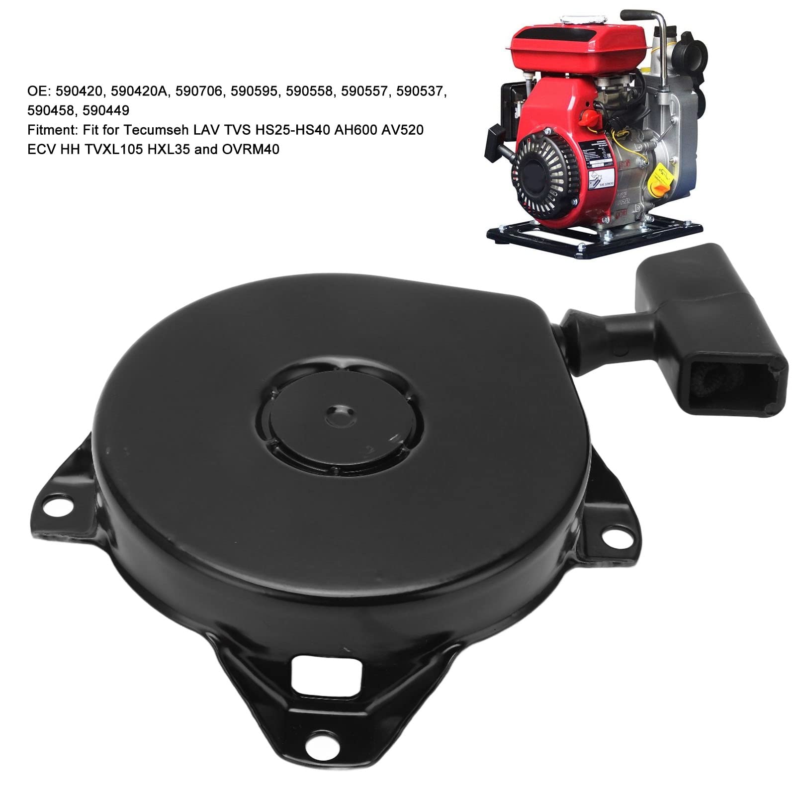 Rücklaufstarter, Rücklaufseilzugstarter-Baugruppe 590706 590595 590558 Rücklaufstarter Ersatz für Tecumseh LAV TVS AH600 AV520