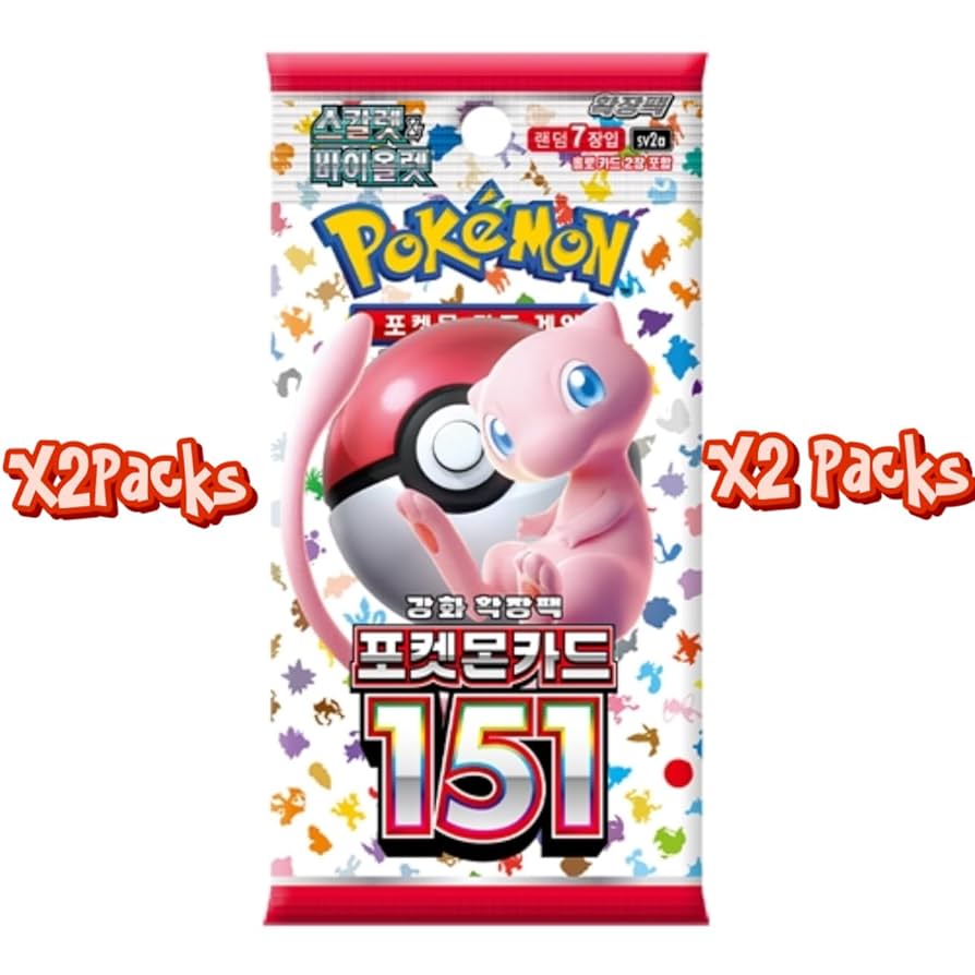 nine 韓国ポケモン 151 2BOX Amazon.com: Pokemon 151 sv2a Korean Booster Pack (X2 Packs