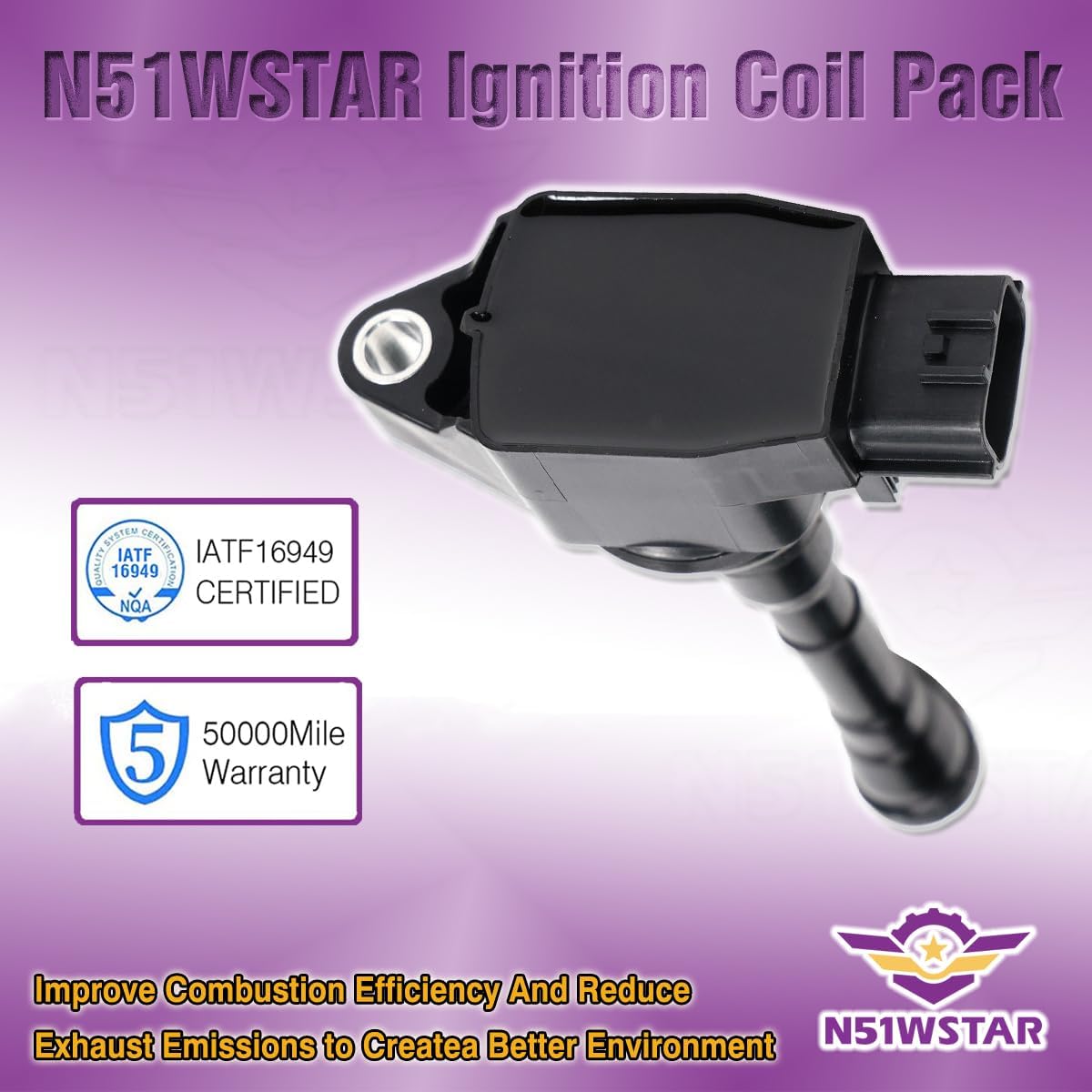 Ignition Coil Pack Set of 4 Compatible with Nissan Juke Qashqai Rogue Sentra 1.6T 2.0L L4 Replacement for 22448-1KC0A 224481KC0A UF-659 UF659 C1807