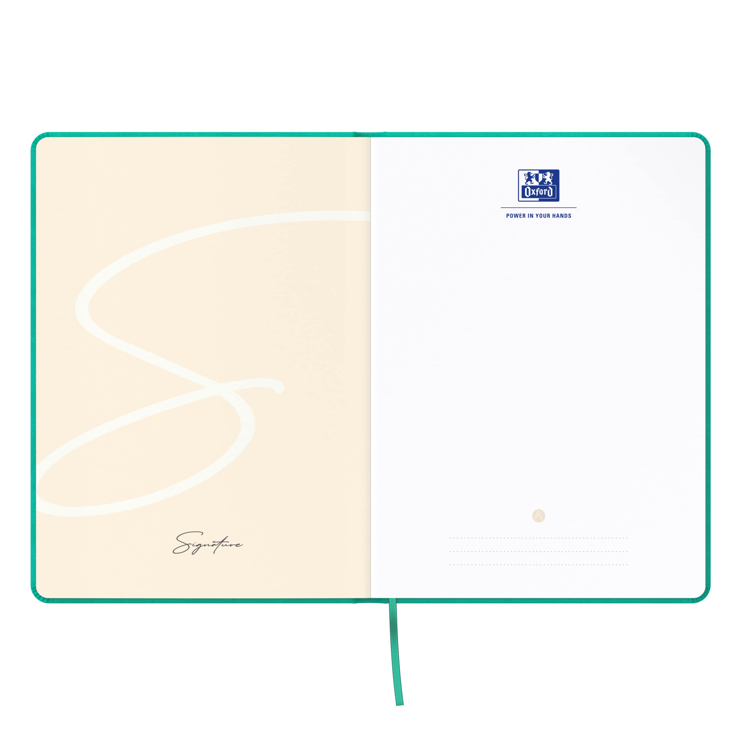 Oxford Notizbuch A5 kariert, Signature, 160 Seiten, Hardcover mit Kunstleder, 5 Pastell Farben, 5 Stück