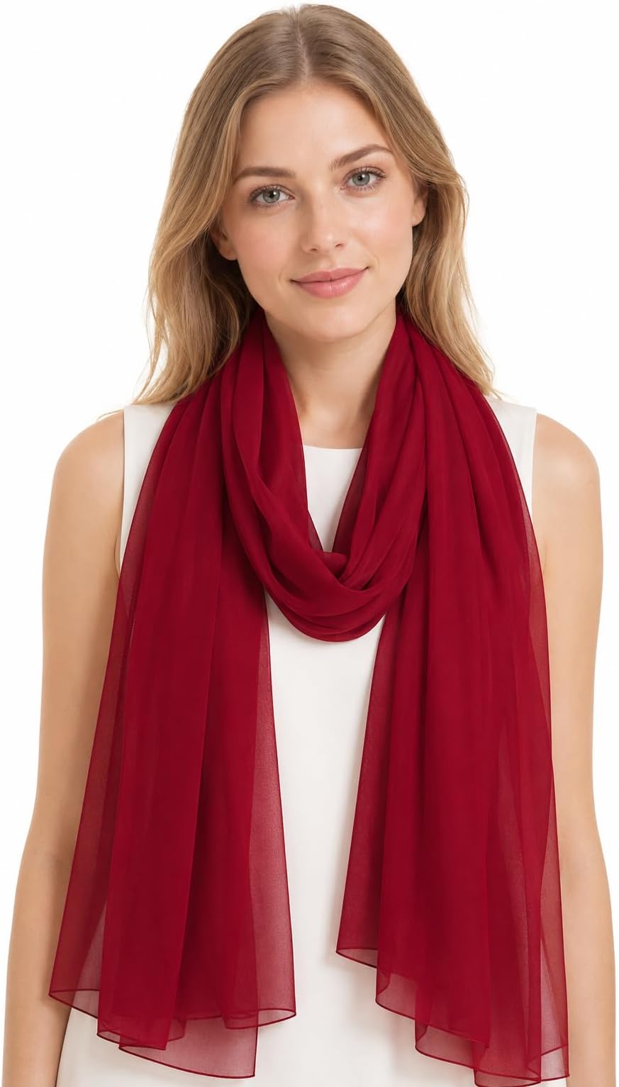 for Women Lightweight Breathable Solid Color Soft Chiffon Long Fashion Scarves Sun-proof Shawls Wrap