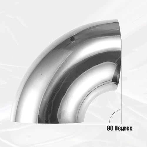 Vista 67 de X AUTOHAUX 2 unids OD 4 pulgadas 90 grados mandril curva codo SS304 tubo de acero inoxidable tubo de escape codo tubo de escape para coche sistema