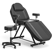 Tattoo Chair for Client with Beauty Stool Adjustable Tattoo Bed for Esthetician Spa Facial Chair for Beauty & Spa Facial Beauty Services