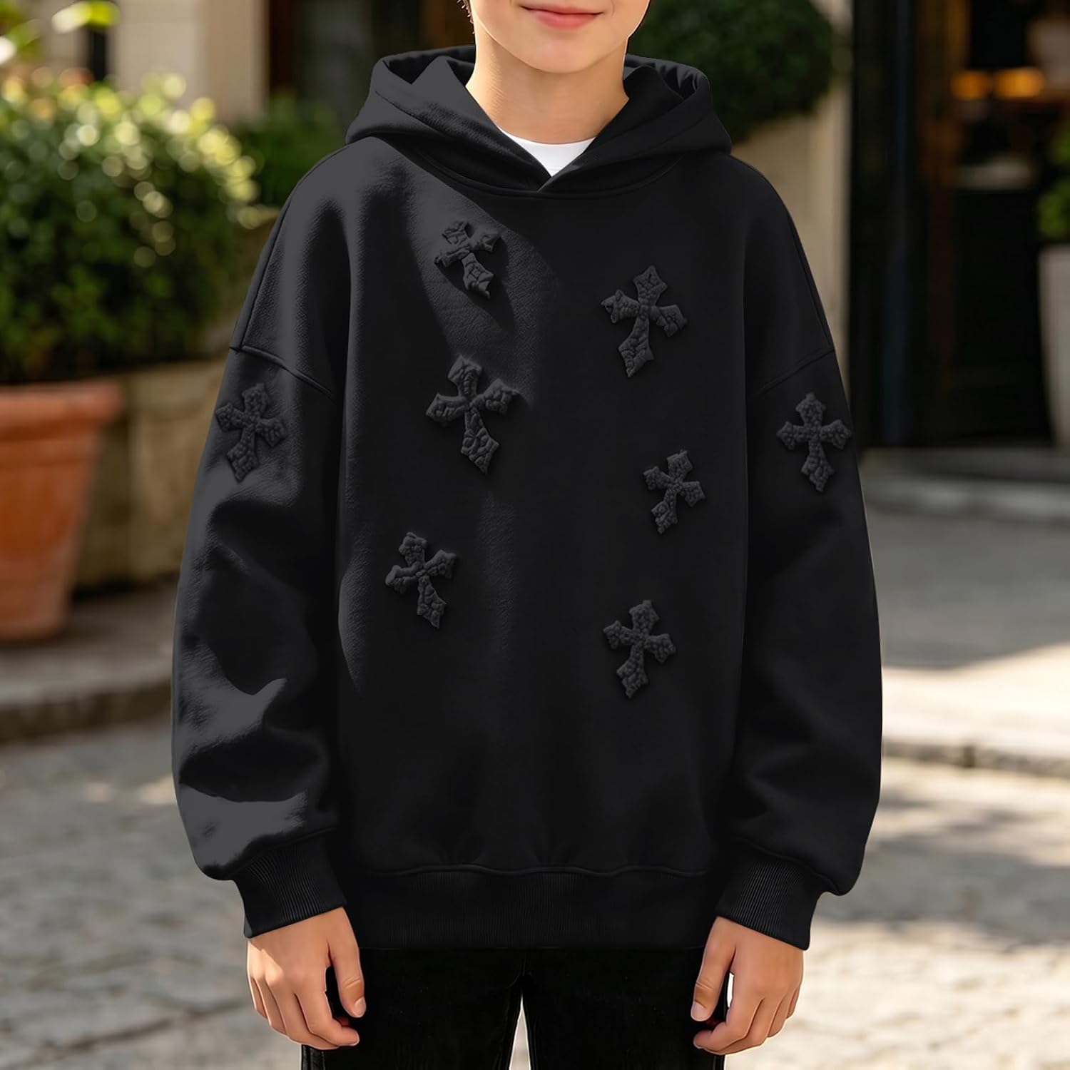 Boys Christian Hoodie Kids Religious Jesus Hoodies Faith Cross Graphic Sweatshirts Streetwear Design Pullovers Tops