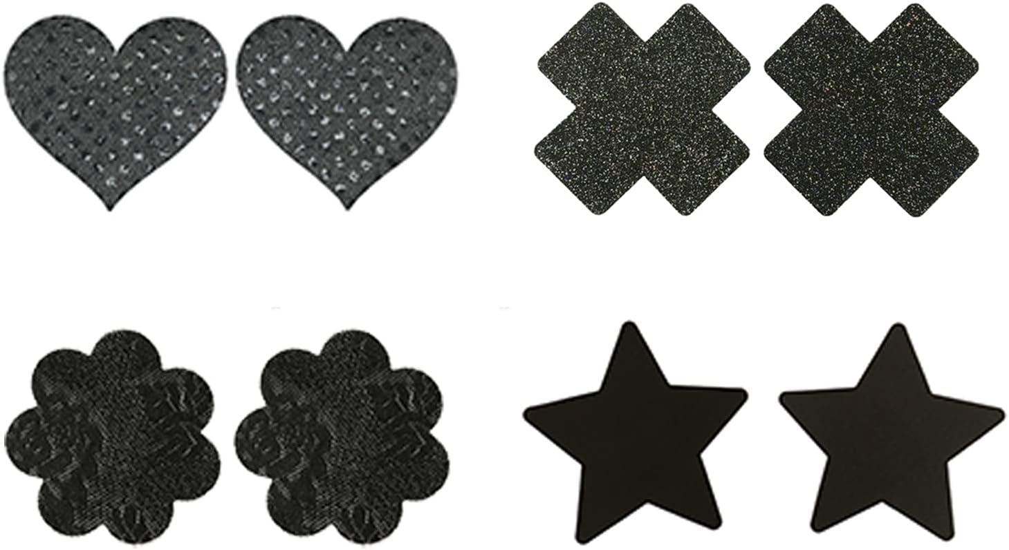 Celamirio Black Pasties Disposable Nipple Covers 4 Pairs at Amazon