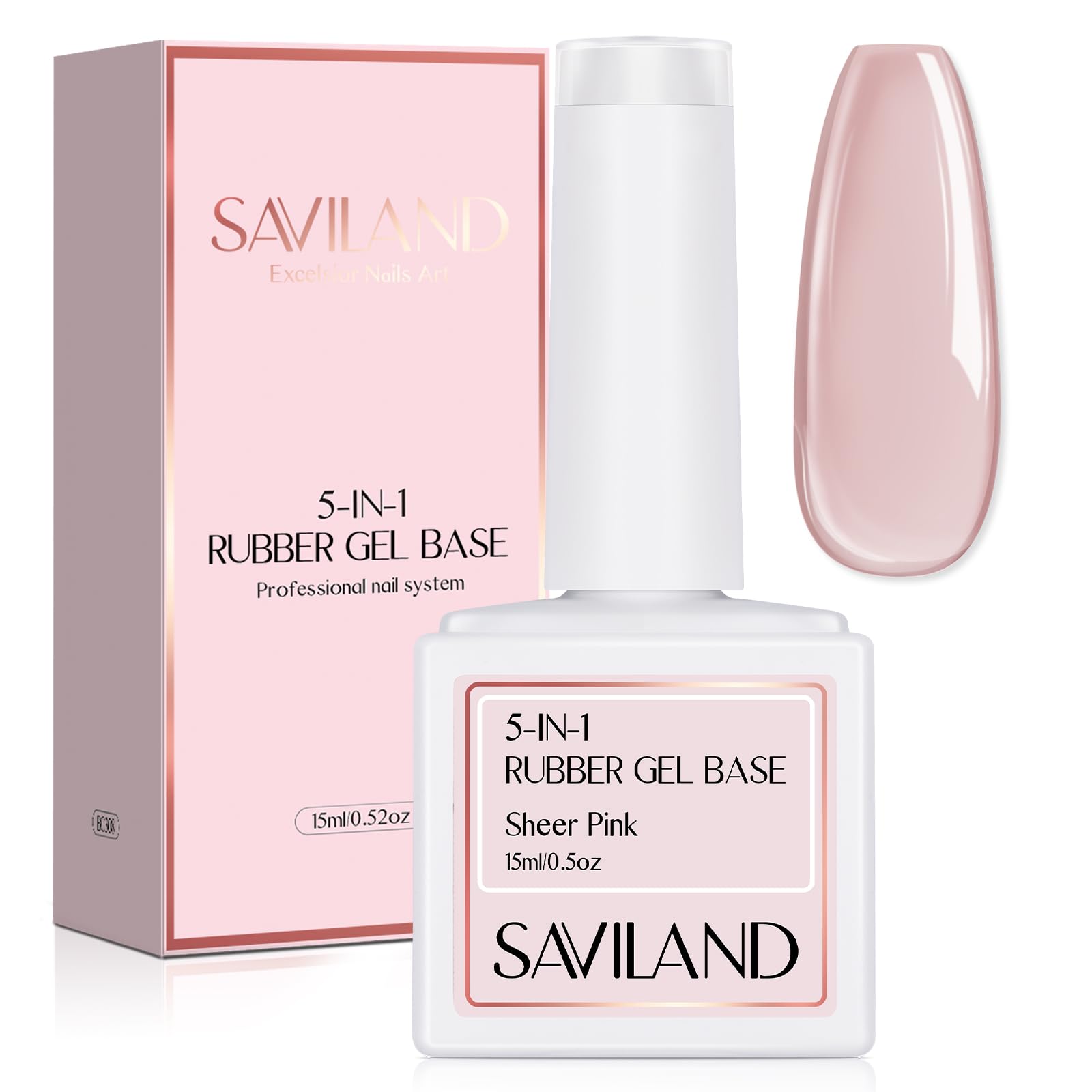 SAVILAND Builder Gels Nail Kit - 60g Nude Pink Nail Extension Gel Set Nail Strengthen Hard Gel Nail Art Manicure Set with 10pcs Acrylic Nail Brush & 100pcs Nail Forms for Beginners