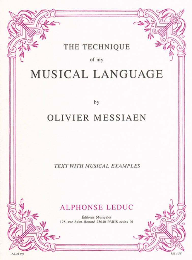 The Technique of my Musical Language Olivier Messiaen Book [Softcover] Piano Alp